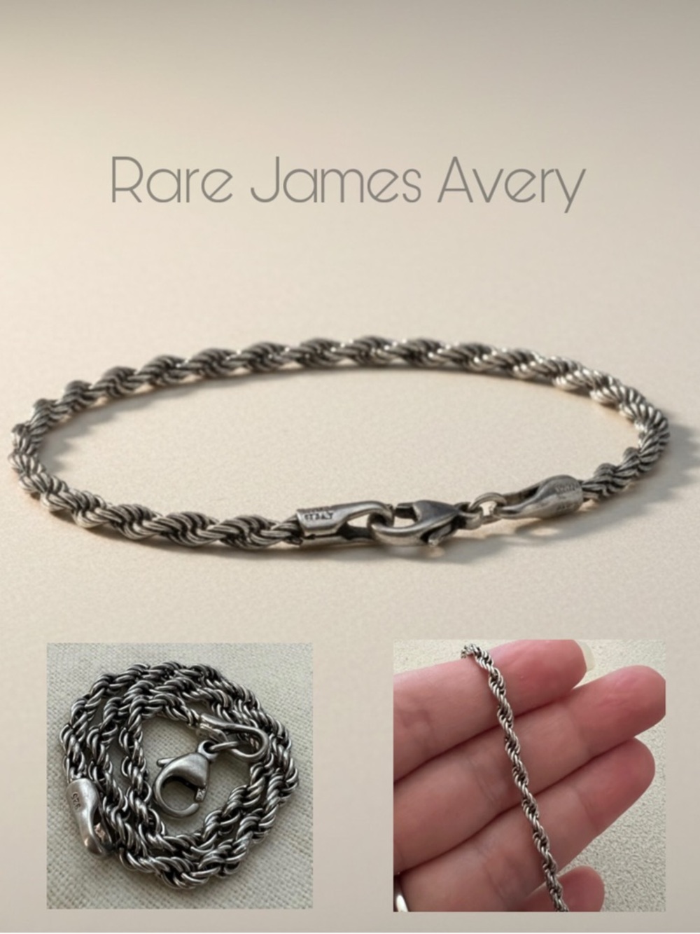 VERY RARE 1984 Vintage James Avery rope bracelet